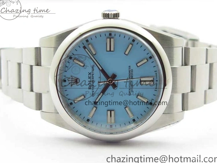 0504 Classic Oyster Perpetual 41mm 124300 ROF 1:1 Best Edition 904L Steel Tiffany Blue Dial on SS Bracelet A 2670